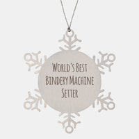 Load image into Gallery viewer, Bindery Machine Setter Ornament Christmas Gift Stainless Steel Snowflake Ornament – front view
