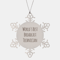 Load image into Gallery viewer, Broadcast Technician Ornament Christmas Gift Stainless Steel Snowflake Ornament – front view

