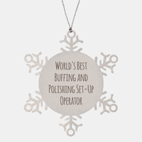 Load image into Gallery viewer, Buffing and Polishing Set Up Operator Ornament Christmas Gift Stainless Steel Snowflake Ornament – front view
