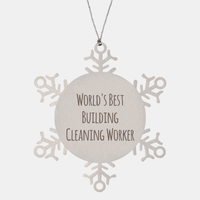 Load image into Gallery viewer, Building Cleaning Worker Ornament Christmas Gift Stainless Steel Snowflake Ornament – front view
