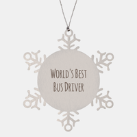 Load image into Gallery viewer, Bus Driver Ornament Christmas Gift Stainless Steel Snowflake Ornament – front view
