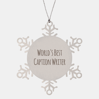 Load image into Gallery viewer, Caption Writer Ornament Christmas Gift Stainless Steel Snowflake Ornament – front view

