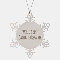 Load image into Gallery viewer, Carpenter Repairer Ornament Christmas Gift Stainless Steel Snowflake Ornament – front view
