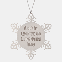 Load image into Gallery viewer, Cementing and Gluing Machine Tender Ornament Christmas Gift Stainless Steel Snowflake Ornament – front view
