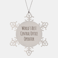 Load image into Gallery viewer, Central Office Operator Ornament Christmas Gift Stainless Steel Snowflake Ornament – front view

