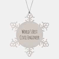 Load image into Gallery viewer, Civil Engineer Ornament Christmas Gift Stainless Steel Snowflake Ornament – front view
