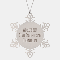 Load image into Gallery viewer, Civil Engineering Technician Ornament Christmas Gift Stainless Steel Snowflake Ornament – front view
