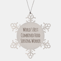 Load image into Gallery viewer, Combined Food Serving Worker Ornament Christmas Gift Stainless Steel Snowflake Ornament – front view
