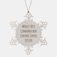 Load image into Gallery viewer, Command and Control Center Officer Ornament Christmas Gift Stainless Steel Snowflake Ornament – front view
