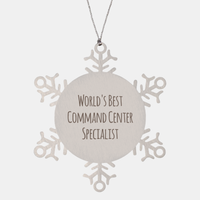 Load image into Gallery viewer, Command Center Specialist Ornament Christmas Gift Stainless Steel Snowflake Ornament – front view
