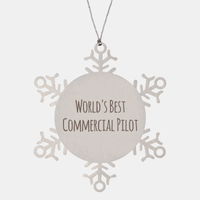 Load image into Gallery viewer, Commercial Pilot Ornament Christmas Gift Stainless Steel Snowflake Ornament – front view
