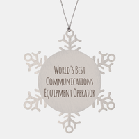 Load image into Gallery viewer, Communications Equipment Operator Ornament Christmas Gift Stainless Steel Snowflake Ornament – front view
