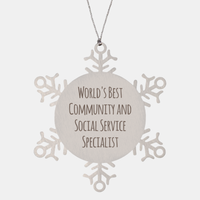Load image into Gallery viewer, Community and Social Service Specialist Ornament Christmas Gift Stainless Steel Snowflake Ornament – front view
