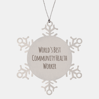 Load image into Gallery viewer, Community Health Worker Ornament Christmas Gift Stainless Steel Snowflake Ornament – front view
