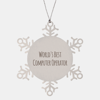 Load image into Gallery viewer, Computer Operator Ornament Christmas Gift Stainless Steel Snowflake Ornament – front view
