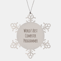 Load image into Gallery viewer, Computer Programmer Ornament Christmas Gift Stainless Steel Snowflake Ornament – front view
