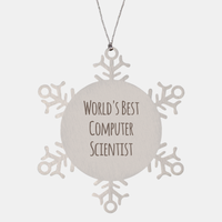 Load image into Gallery viewer, Computer Scientist Ornament Christmas Gift Stainless Steel Snowflake Ornament – front view
