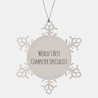 Load image into Gallery viewer, Computer Specialist Ornament Christmas Gift Stainless Steel Snowflake Ornament – front view
