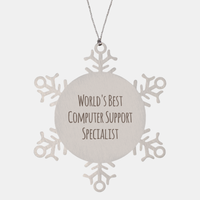 Load image into Gallery viewer, Computer Support Specialist Ornament Christmas Gift Stainless Steel Snowflake Ornament – front view
