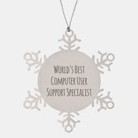 Load image into Gallery viewer, Computer User Support Specialist Ornament Christmas Gift Stainless Steel Snowflake Ornament – front view
