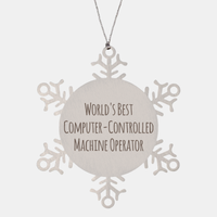 Load image into Gallery viewer, Computer Controlled Machine Operator Ornament Christmas Gift Stainless Steel Snowflake Ornament – front view
