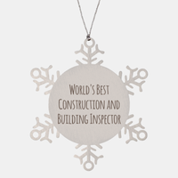 Load image into Gallery viewer, Construction and Building Inspector Ornament Christmas Gift Stainless Steel Snowflake Ornament – front view
