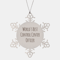 Load image into Gallery viewer, Control Center Officer Ornament Christmas Gift Stainless Steel Snowflake Ornament – front view
