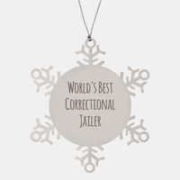 Load image into Gallery viewer, Correctional Jailer Ornament Christmas Gift Stainless Steel Snowflake Ornament – front view
