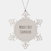 Load image into Gallery viewer, Counselor Ornament Christmas Gift Stainless Steel Snowflake Ornament – front view
