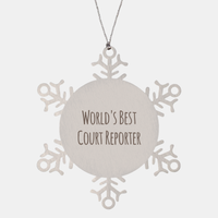 Load image into Gallery viewer, Court Reporter Ornament Christmas Gift Stainless Steel Snowflake Ornament – front view
