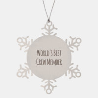 Load image into Gallery viewer, Crew Member Ornament Christmas Gift Stainless Steel Snowflake Ornament – front view
