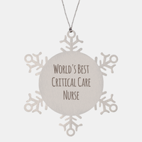 Load image into Gallery viewer, Critical Care Nurse Ornament Christmas Gift Stainless Steel Snowflake Ornament – front view
