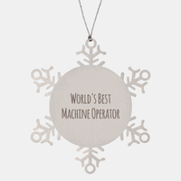 Load image into Gallery viewer, Machine Operator Ornament Christmas Gift Stainless Steel Snowflake Ornament – front view
