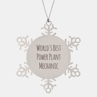 Load image into Gallery viewer, Power Plant Mechanic Ornament Christmas Gift Stainless Steel Snowflake Ornament – front view

