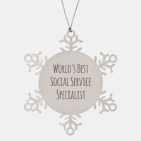 Load image into Gallery viewer, Social Service Specialist Ornament Christmas Gift Stainless Steel Snowflake Ornament – front view
