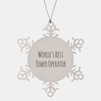 Load image into Gallery viewer, Tower Operator Ornament Christmas Gift Stainless Steel Snowflake Ornament – front view
