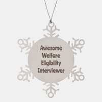 Load image into Gallery viewer, Welfare Eligibility Interviewer Gift Stainless Steel Snowflake Ornament Christmas Gift Awesome – front view
