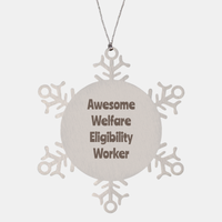 Load image into Gallery viewer, Welfare Eligibility Worker Gift Stainless Steel Snowflake Ornament Christmas Gift Awesome – front view
