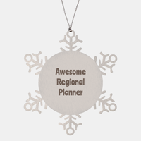 Load image into Gallery viewer, Regional Planner Gift Stainless Steel Snowflake Ornament Christmas Gift Awesome – front view
