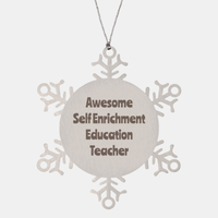 Load image into Gallery viewer, Self Enrichment Education Teacher Gift Stainless Steel Snowflake Ornament Christmas Gift Awesome – front view
