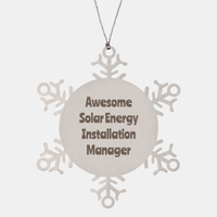 Load image into Gallery viewer, Solar Energy Installation Manager Gift Stainless Steel Snowflake Ornament Christmas Gift Awesome – front view
