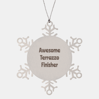 Load image into Gallery viewer, Terrazzo Finisher Gift Stainless Steel Snowflake Ornament Christmas Gift Awesome – front view
