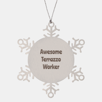 Load image into Gallery viewer, Terrazzo Worker Gift Stainless Steel Snowflake Ornament Christmas Gift Awesome – front view
