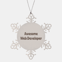 Load image into Gallery viewer, Web Developer Gift Stainless Steel Snowflake Ornament Christmas Gift Awesome – front view

