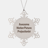 Load image into Gallery viewer, Motion Picture Projectionist Gift Stainless Steel Snowflake Ornament Christmas Gift Awesome – front view
