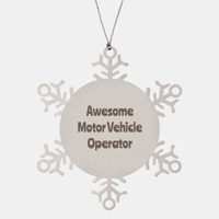 Load image into Gallery viewer, Motor Vehicle Operator Gift Stainless Steel Snowflake Ornament Christmas Gift Awesome – front view
