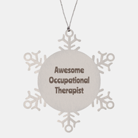 Load image into Gallery viewer, Occupational Therapist Gift Stainless Steel Snowflake Ornament Christmas Gift Awesome – front view
