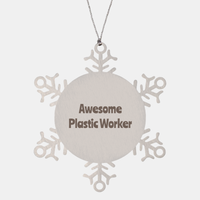 Load image into Gallery viewer, Plastic Worker Gift Stainless Steel Snowflake Ornament Christmas Gift Awesome – front view
