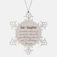 Load image into Gallery viewer, Dad and Daughter Christmas Ornament Gift Stainless Steel Snowflake Ornament – front view
