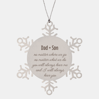 Load image into Gallery viewer, Dad and Son Christmas Ornament Gift Stainless Steel Snowflake Ornament – front view
